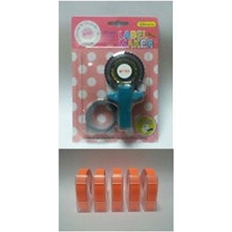 Motex E101 Embossing Tape Gun Starter Pack - Fluorescent Pink