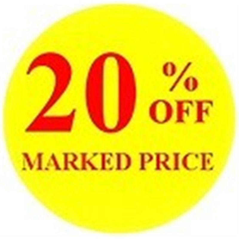 '20% off' Promotional Labels / Stickers - Qty: 500