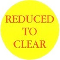 'Reduced To Clear' Promotional Labels / Stickers - Qty: 500