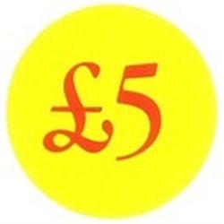 '£5' Promotional Labels / Stickers - Qty: 500