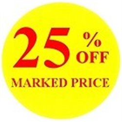 '25% off' Promotional Labels / Stickers - Qty: 500