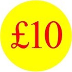 '£10' Promotional Labels / Stickers - Qty: 500