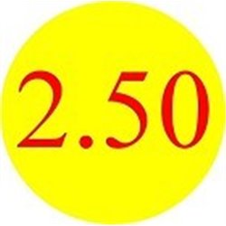 '2.50' Promotional Labels / Stickers - Qty: 500