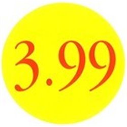 '3.99' Promotional Labels / Stickers - Qty: 500