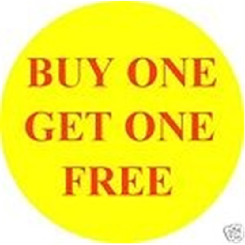 'Buy One Get One Free' Promotional Labels / Stickers - Qty: 2000 'Buy One Get One Free' Promotional Labels / Stickers - Qty: 2000