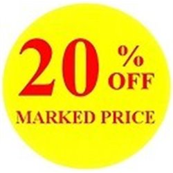 '20% off' Promotional Labels / Stickers - Qty: 2000