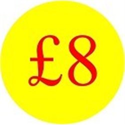 '£8' Promotional Labels / Stickers - Qty: 2000