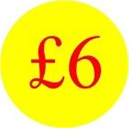 '£6' Promotional Labels / Stickers - Qty: 2000