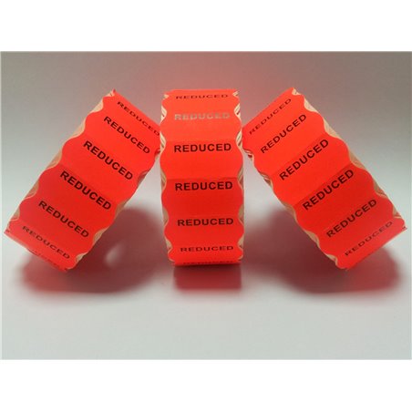 45,000 Red 'Reduced' 26mm x 12mm Price Gun Labels CT4 Puma Lynx Motex Pricing