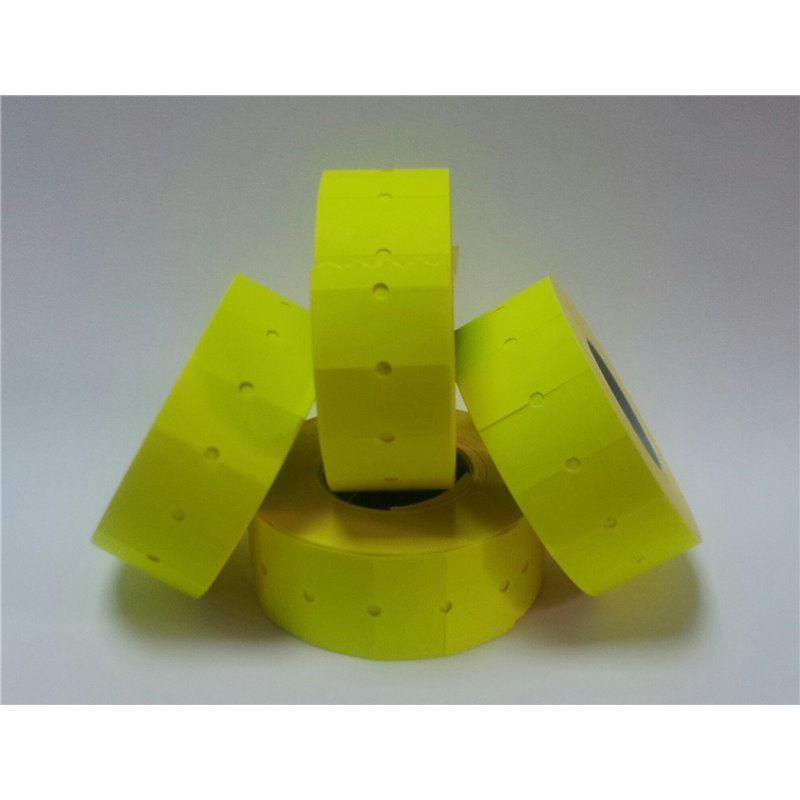 15,000 Fluorescent Yellow Permanent Price Gun Pricing Labels - CT1 22 x 12mm