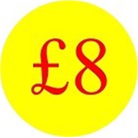 '£8' Promotional Labels / Stickers - Qty: 2000