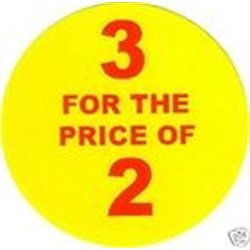 '3 for 2' Promotional Labels / Stickers - Qty: 500