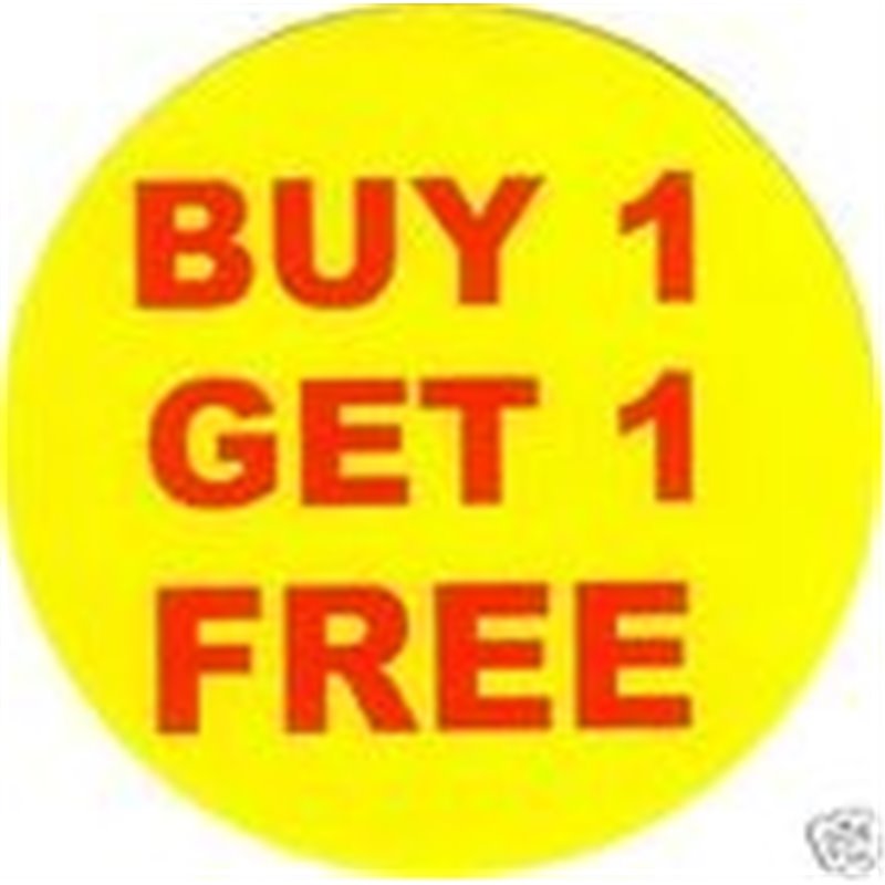 'Buy 1 Get 1 Free' Promotional Labels / Stickers - Qty: 500 'Buy 1 Get 1 Free' Promotional Labels / Stickers - Qty: 500
