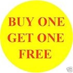 'Buy One Get One Free' Promotional Labels / Stickers - Qty: 500