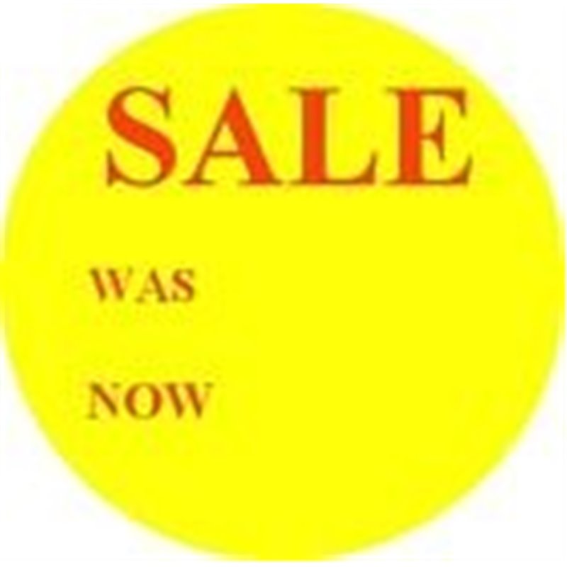 'Sale Was - Now off''Promotional Labels / Stickers - Qty: 2000