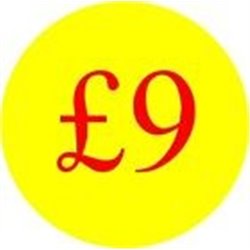 '£9' Promotional Labels / Stickers - Qty: 2000