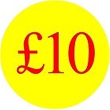 '£10' Promotional Labels / Stickers - Qty: 500
