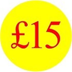 '£15' Promotional Labels / Stickers - Qty: 500