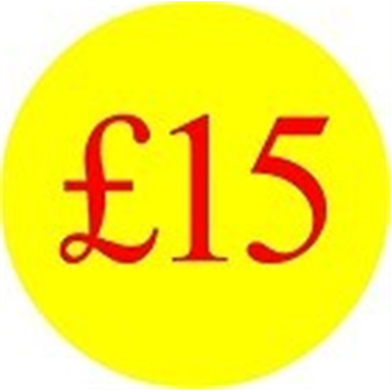 '£15' Promotional Labels / Stickers - Qty: 500 '£15' Promotional Labels / Stickers - Qty: 500