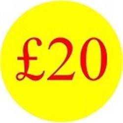 '£20' Promotional Labels / Stickers - Qty: 2000