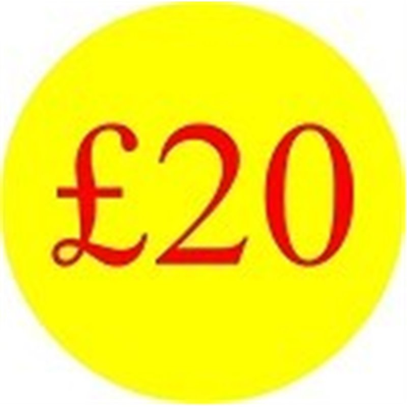 '£20' Promotional Labels / Stickers - Qty: 2000 '£20' Promotional Labels / Stickers - Qty: 2000