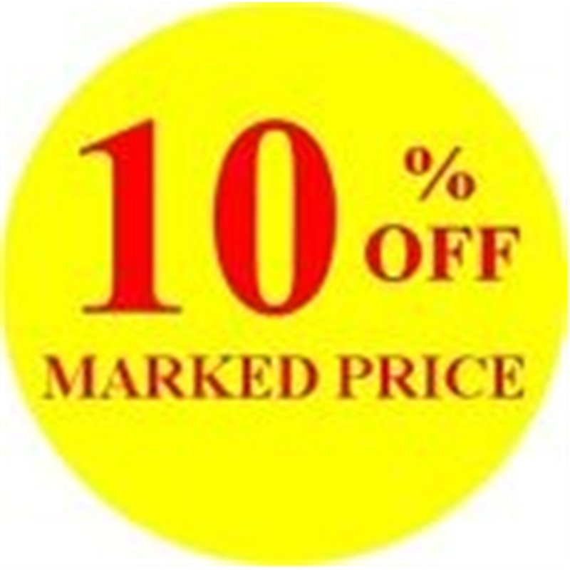 '10% off' Promotional Labels / Stickers - Qty: 500