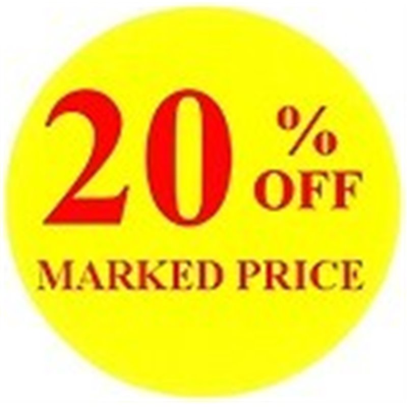 '20% off' Promotional Labels / Stickers - Qty: 2000 '20% off' Promotional Labels / Stickers - Qty: 2000