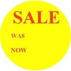 'Sale Was - Now off''Promotional Labels / Stickers - Qty: 2000